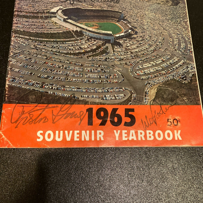1965 Los Angeles Dodgers World Series Champs Team Signed Program Koufax Beckett