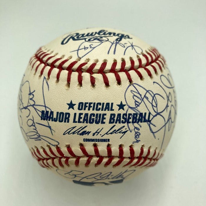 2001 Atlanta Braves Team Signed Baseball Chipper Jones Greg Maddux Tom Glavine