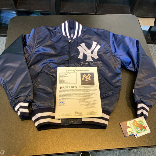 Beautiful Mickey Mantle Signed New York Yankees Game Jacket JSA Graded MINT 9