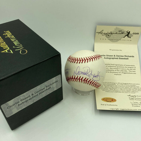 Charlie Sheen & Wife Denise Richards Dual Signed Major League Baseball RJ COA