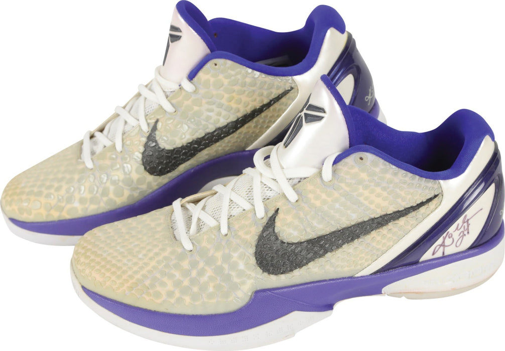 Kobe Bryant Signed Nike Zoom Kobe 6 Concord Sneakers - Both Signed! JSA COA