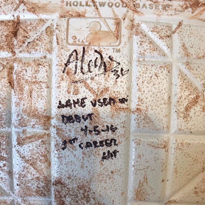 Aledmys Diaz Debut First Game Of Career Game Used Base Signed Inscribed JSA COA