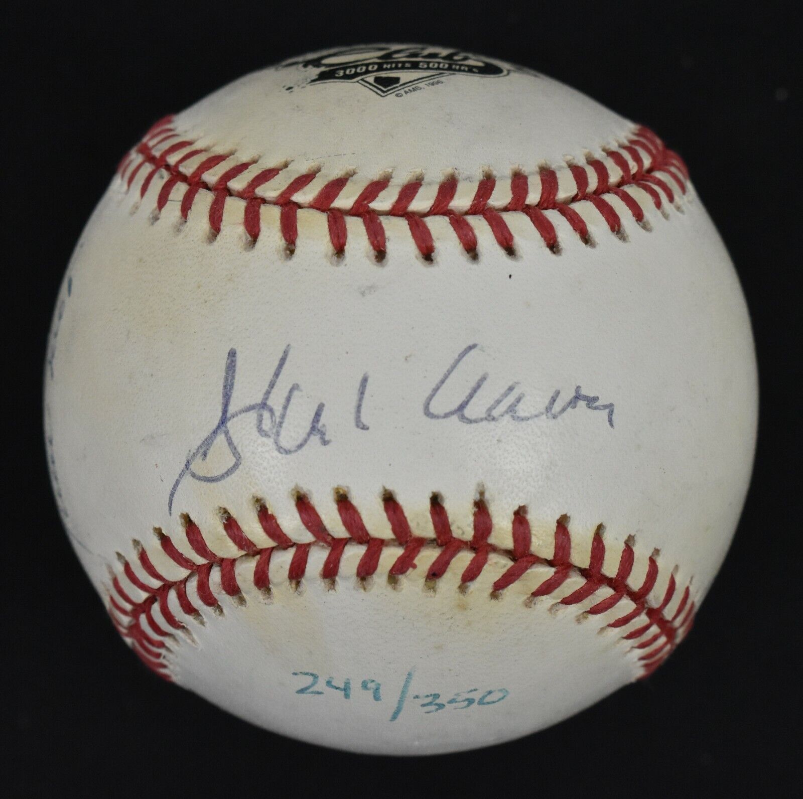 Hank Aaron Willie Mays 3,000 Hit 500 Home Run Signed Baseball JSA COA