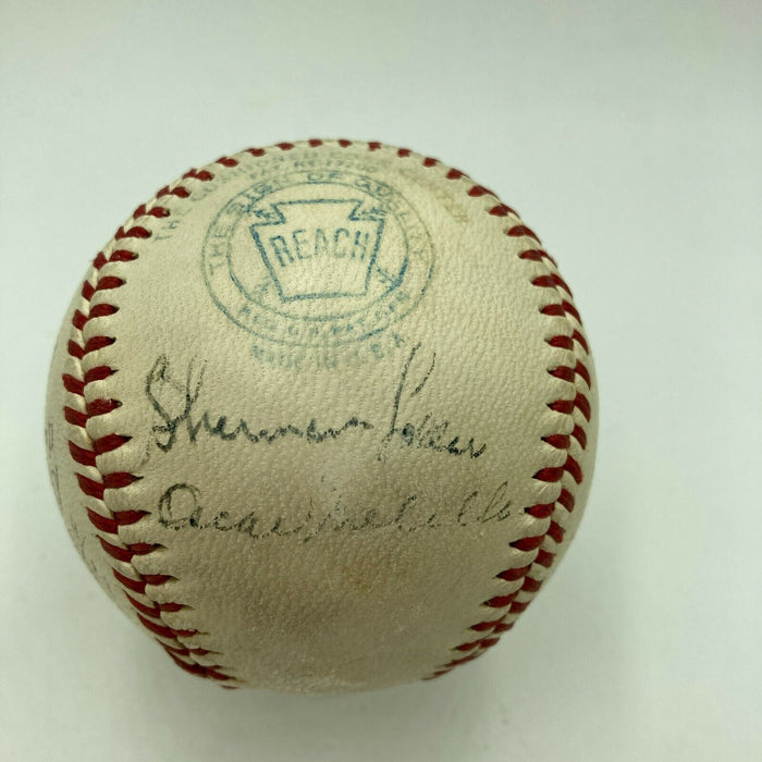 1946 Cleveland Indians Team Signed American League Baseball Bob Feller JSA COA