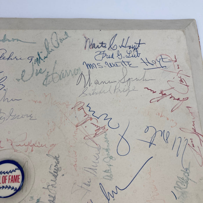 Incredible 1970's HOF Multi Signed Home Plate 67 Sigs Satchel Paige Beckett COA