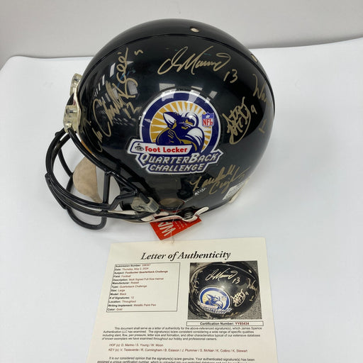 Dan Marino Steve Young Steve McNair Quarterback Challenge Signed Helmet JSA COA