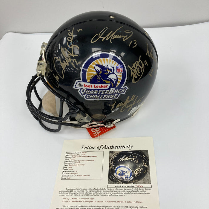 Dan Marino Steve Young Steve McNair Quarterback Challenge Signed Helmet JSA COA