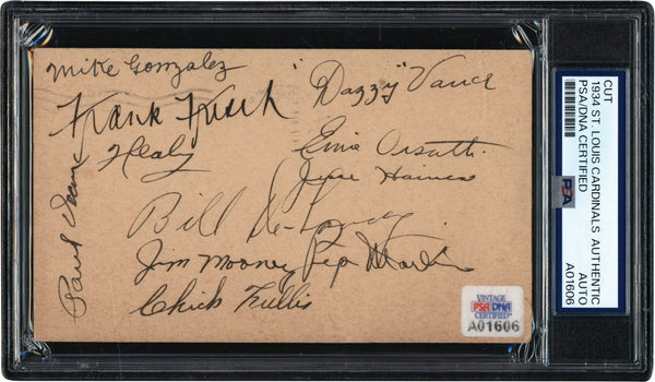 1934 St. Louis Cardinals World Series Champs Team Signed Government Postcard PSA