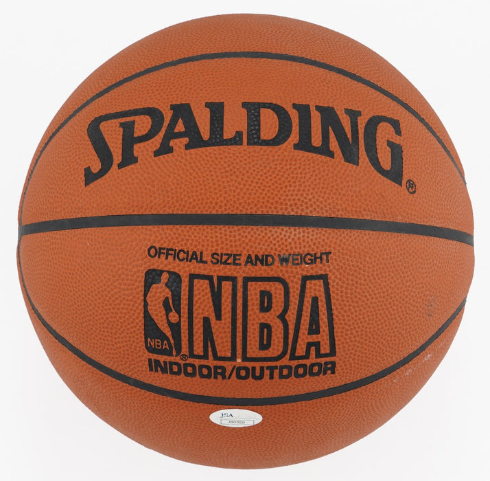 George Mikan Signed Spalding NBA Basketball Silver Ink  JSA Certified