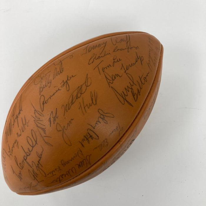 1969 Texas Longhorns National Champions Team Signed Football 55 Sigs Beckett COA