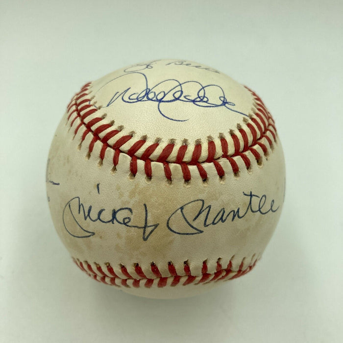 Mickey Mantle Derek Jeter Don Mattingly Yankees Legends Signed Baseball PSA DNA