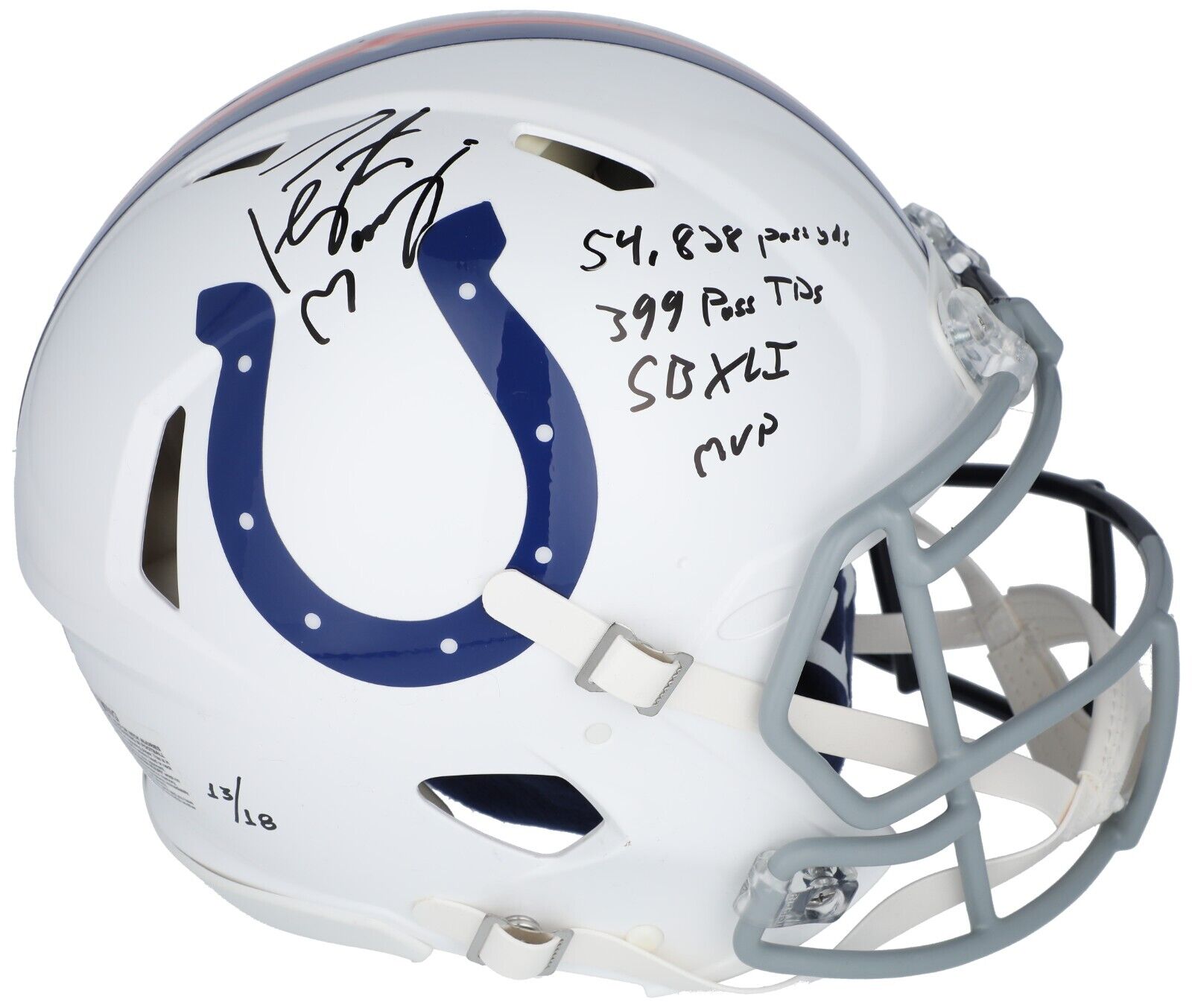 Peyton Manning Signed Indianapolis Colts Denver Broncos STAT Helmet Fanatics