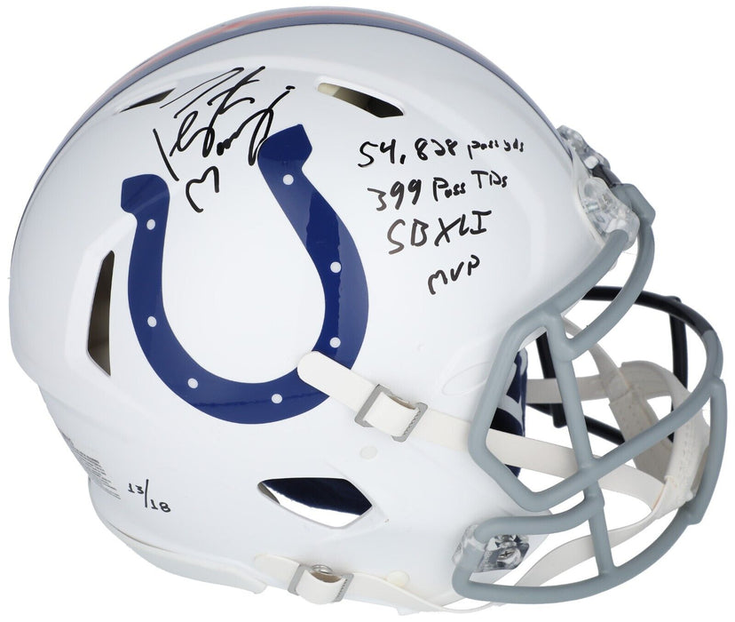 Peyton Manning Signed Indianapolis Colts Denver Broncos STAT Helmet Fanatics