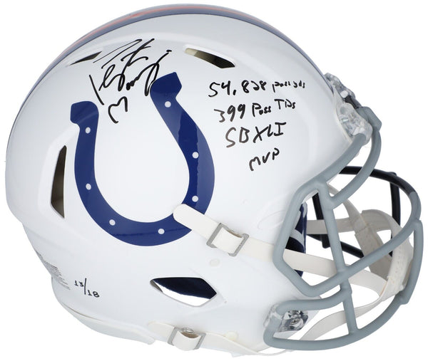 Peyton Manning Signed Indianapolis Colts Denver Broncos STAT Helmet Fanatics