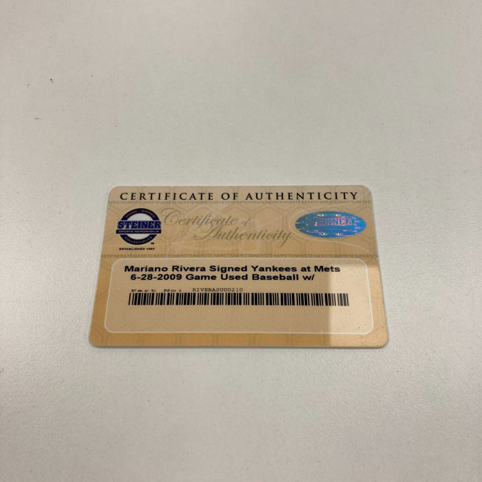 Historic Mariano Rivera 500th Save 6-28-09 Signed Game Used Baseball Steiner COA