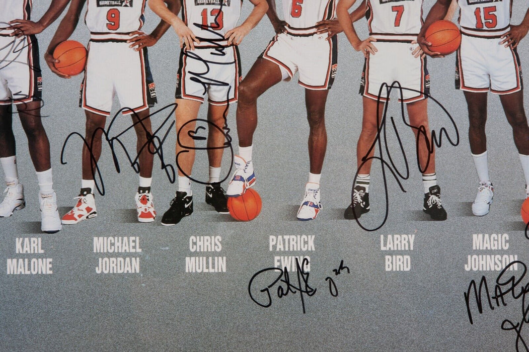 1992 Dream Team Olympics Team USA Signed Poster Photo Michael Jordan PSA DNA COA