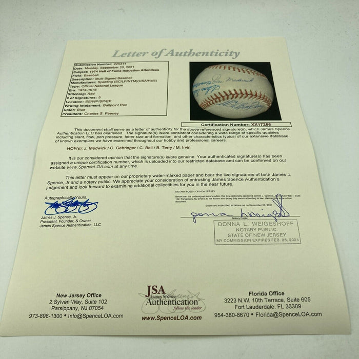 Joe Medwick Sweet Spot Hall Of Fame Multi Signed National League Baseball JSA