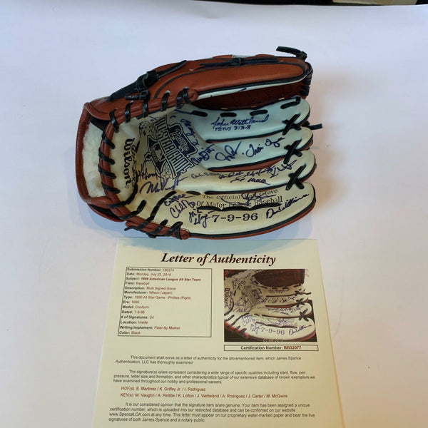 1996 All Star Game Team Signed Glove Ken Griffey Jr Mark Mcgwire Arod JSA COA