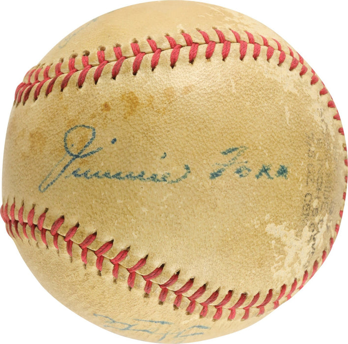 Jimmie Foxx Signed Baseball Displays As Single Signed PSA DNA COA