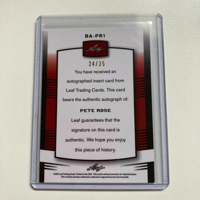 2012 Leaf Pete Rose #24/25 Auto Signed Autographed Baseball Card