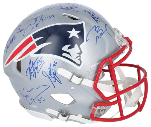 Tom Brady 2014 New England Patriots Super Bowl Champs Team Signed Helmet Steiner