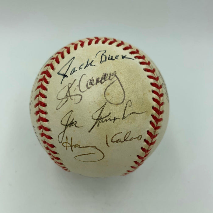 Legendary Announcers Signed Baseball Vin Scully Jack Buck Harry Caray Kalas JSA