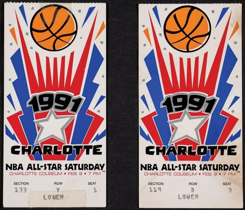 Beautiful Michael Jordan Magic Johnson 1991 All Star Game Signed Basketball PSA