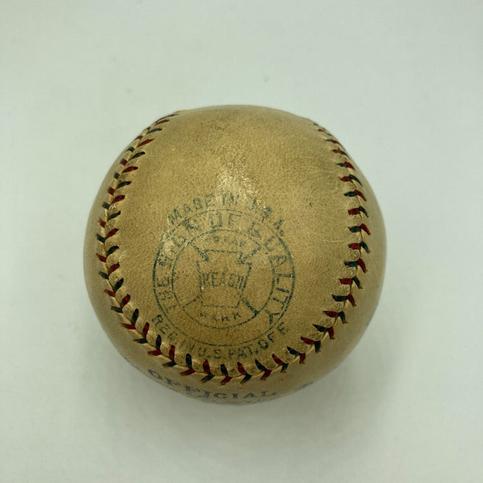 Walter Johnson Single Signed 1927 Official American League Baseball Beckett COA