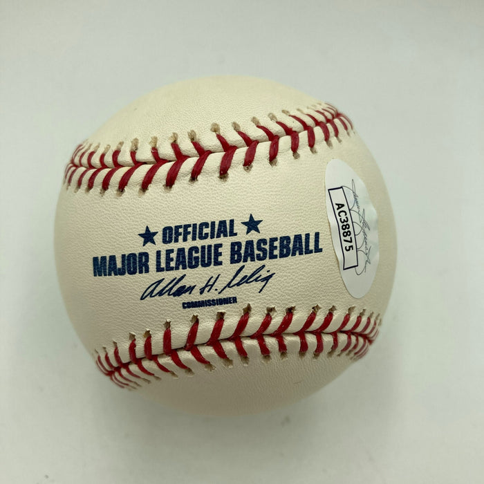 Bob Feller #19 Retired 4-17-1957 Signed Hall Of Fame MLB Baseball JSA COA