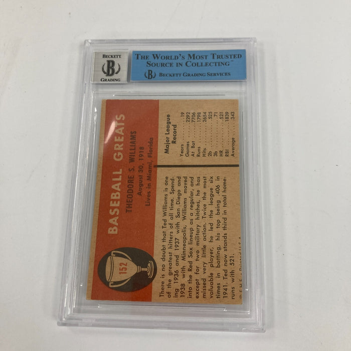 1961 Fleer Ted Williams Signed Autographed Baseball Card #152 BGS JSA Certified