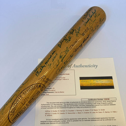 Sandy Koufax Brooklyn Dodgers Legends Multi Signed Baseball Bat 40+ Sigs JSA COA