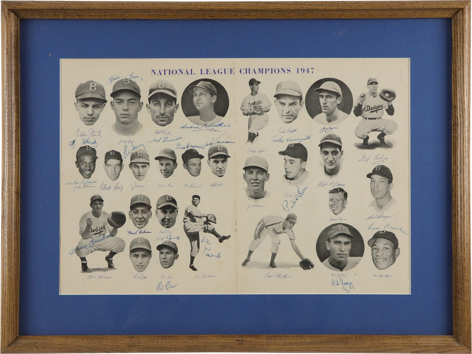 Jackie Robinson Rookie 1947 Brooklyn Dodgers Team Signed Program PSA DNA COA