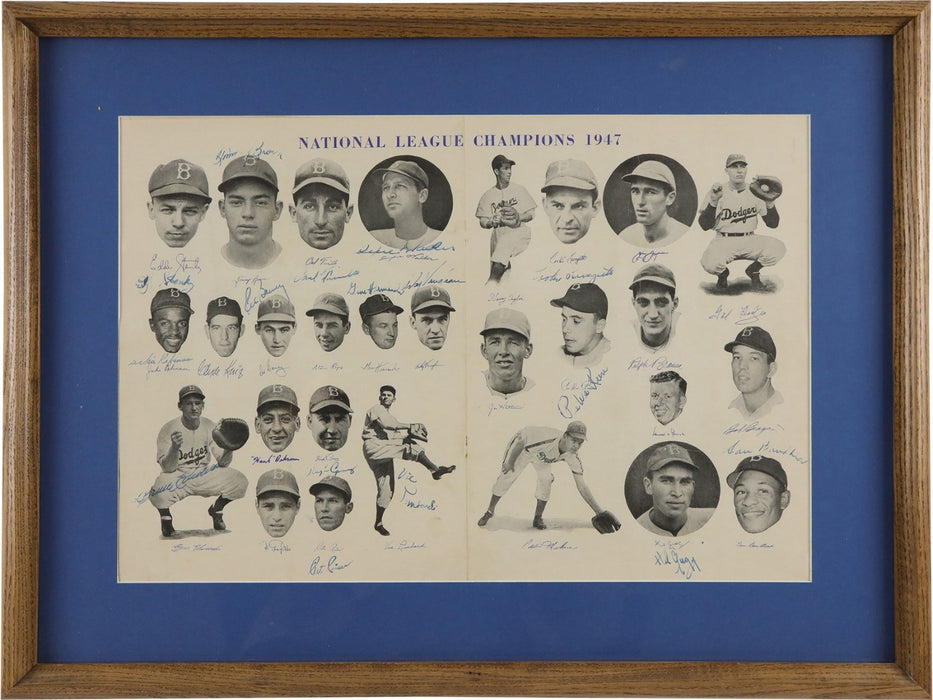 Jackie Robinson Rookie 1947 Brooklyn Dodgers Team Signed Program PSA DNA COA