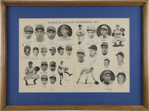 Jackie Robinson Rookie 1947 Brooklyn Dodgers Team Signed Program PSA DNA COA