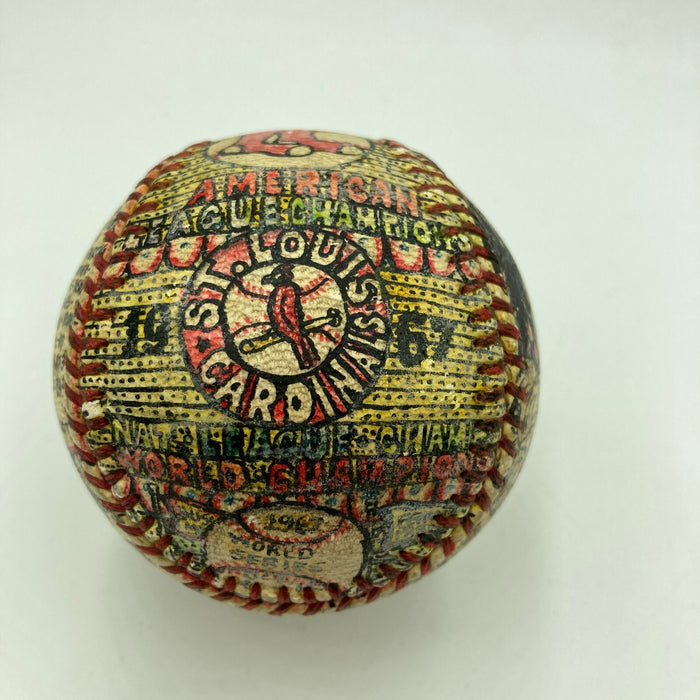 1967 Cardinals World Series George Sosnak Hand Painted Folk Art Baseball 1/1