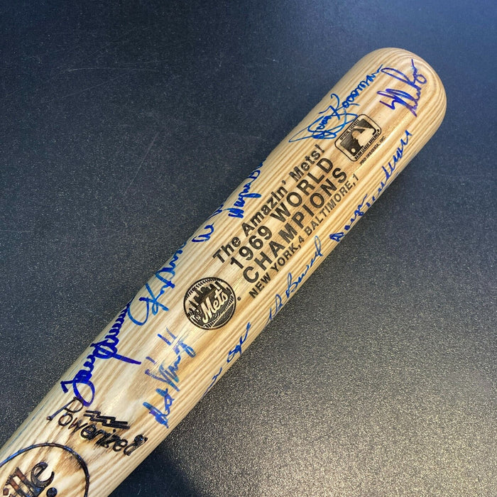 1969 New York Mets World Series Champs Team Signed Bat Nolan Ryan Tom Seaver JSA