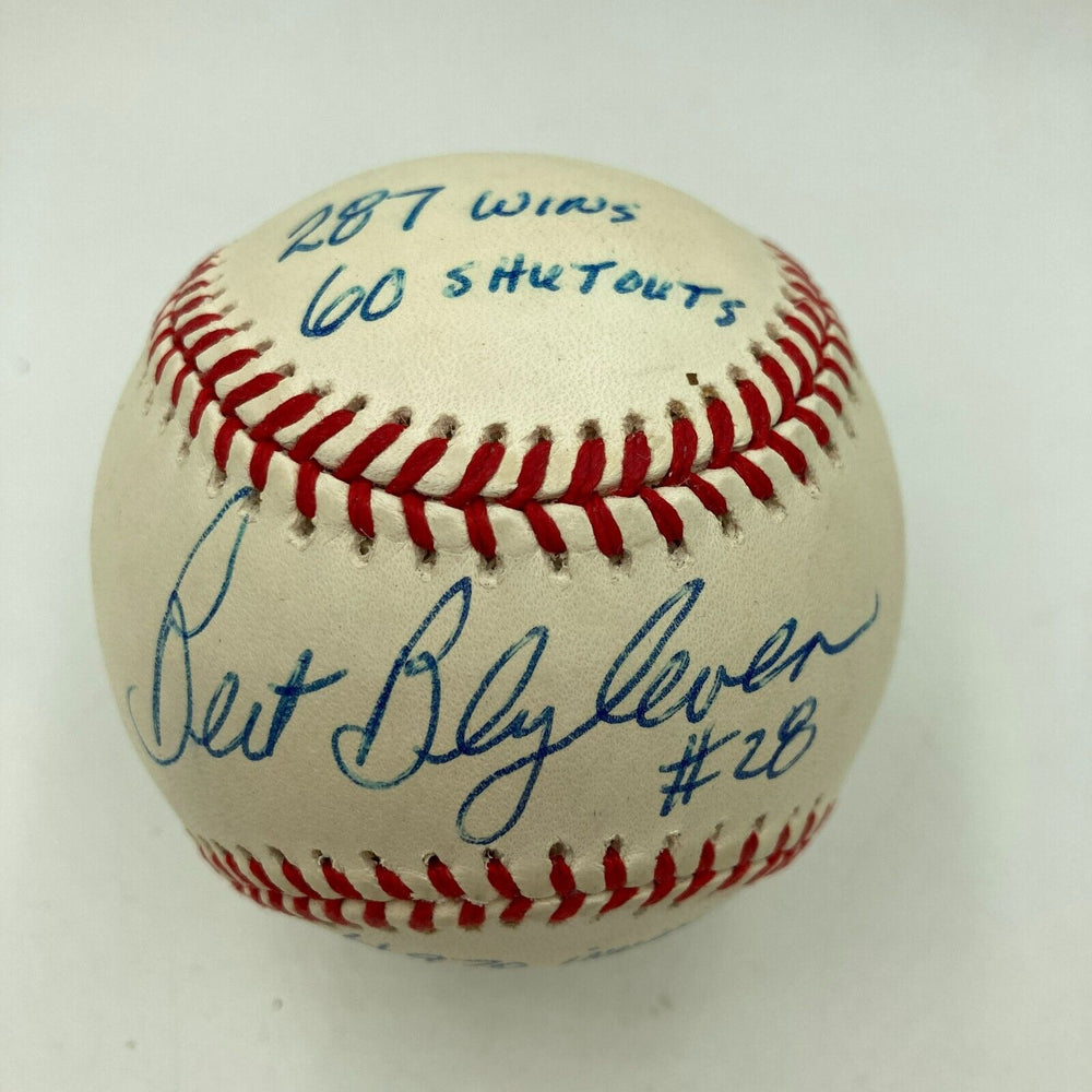 Bert Blyleven Signed Heavily Inscribed STAT Major League Baseball JSA COA