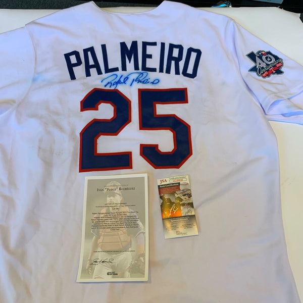 Rafael Palmeiro Signed 1986 Turn Back Clock Game Used Texas Rangers Jersey JSA