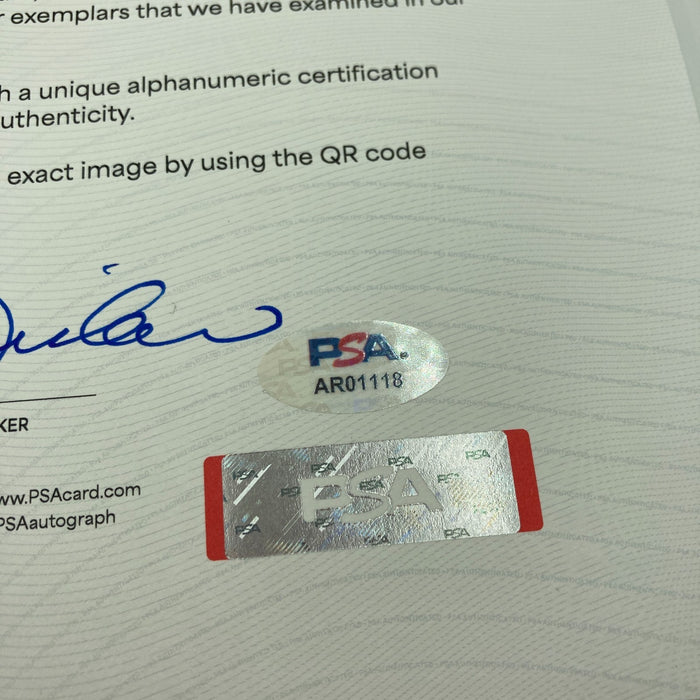 Mickey Mantle & Joe Dimaggio 1969 Old Timers Game HOF Signed Baseball PSA DNA