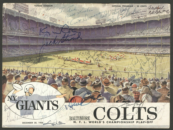 1958 Baltimore Colts & Giants Team Signed Program Greatest Game Ever Played JSA