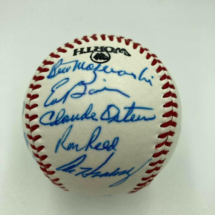 Hall Of Fame Multi Signed Cracker Jack Old Timers Game Baseball Beckett COA