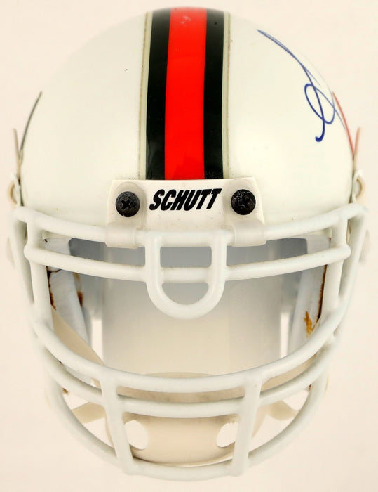 Sean Taylor Signed University of Miami Schutt Mini Football Helmet JSA COA