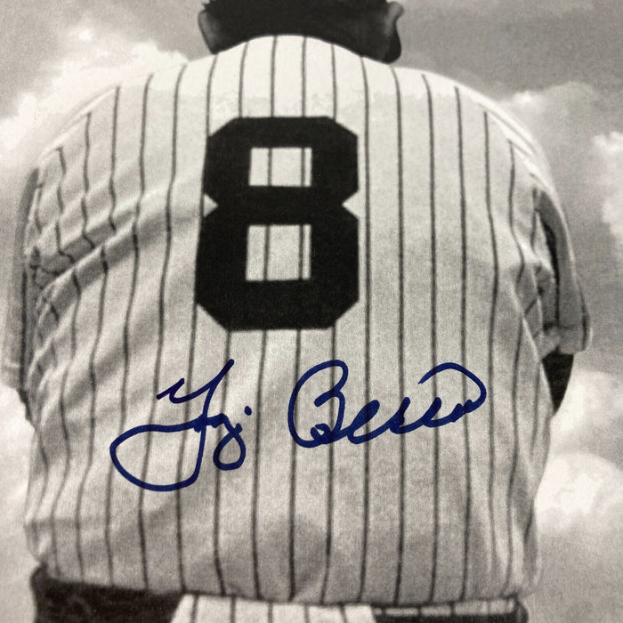 Rare Yogi Berra Signed 11x17 1999 Yogi Berra Day Poster Photo JSA Sticker