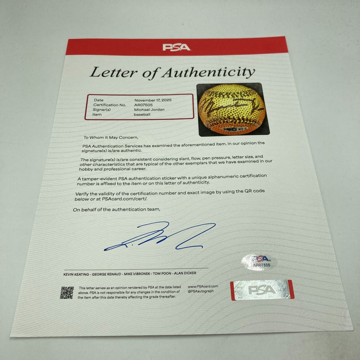 Michael Jordan Signed Nike Basketball Style Baseball Upper Deck UDA PSA Beckett