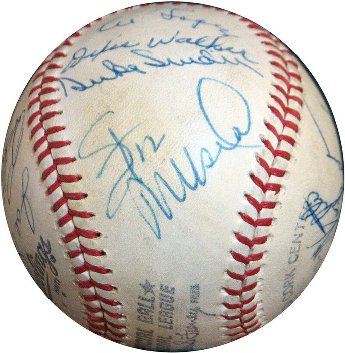 Freddie Lindstrom Stan Musial Hall Of Fame Multi Signed Baseball PSA DNA COA