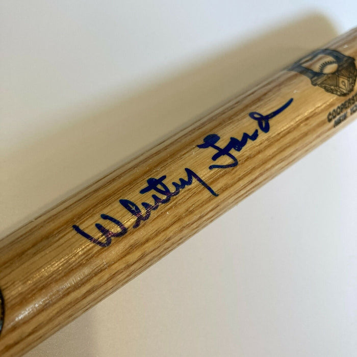 Whitey Ford Signed Cooperstown Hall Of Fame Mini Baseball Bat JSA COA