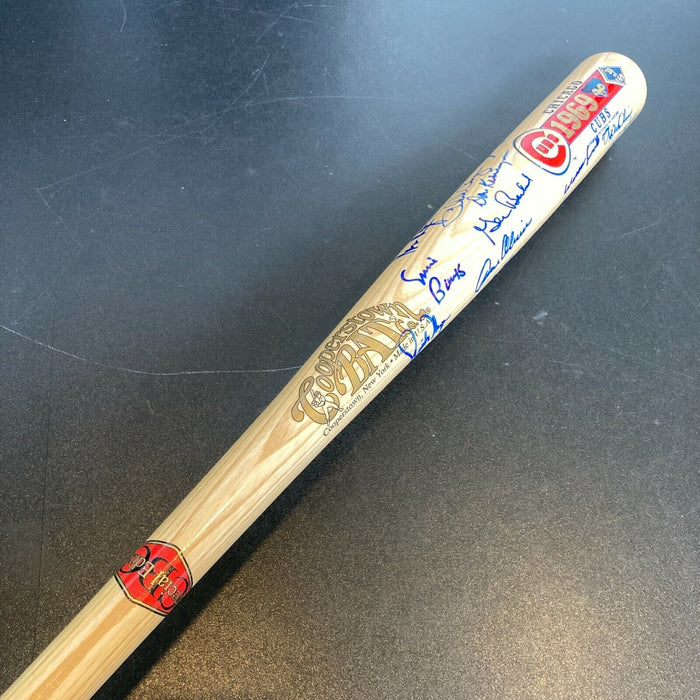 Beautiful 1969 Chicago Cubs Team Signed Baseball Bat 19 Sigs Ernie Banks JSA COA