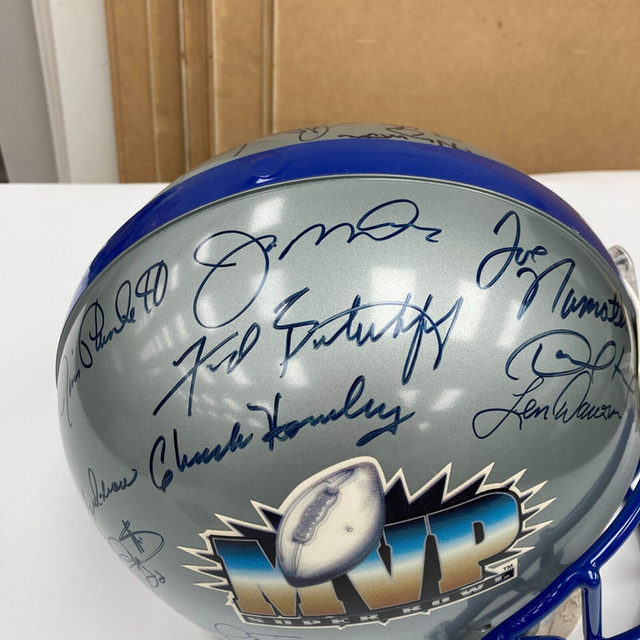 Beautiful Super Bowl MVP's Signed Full Size Authentic Helmet 25 Sigs JSA COA