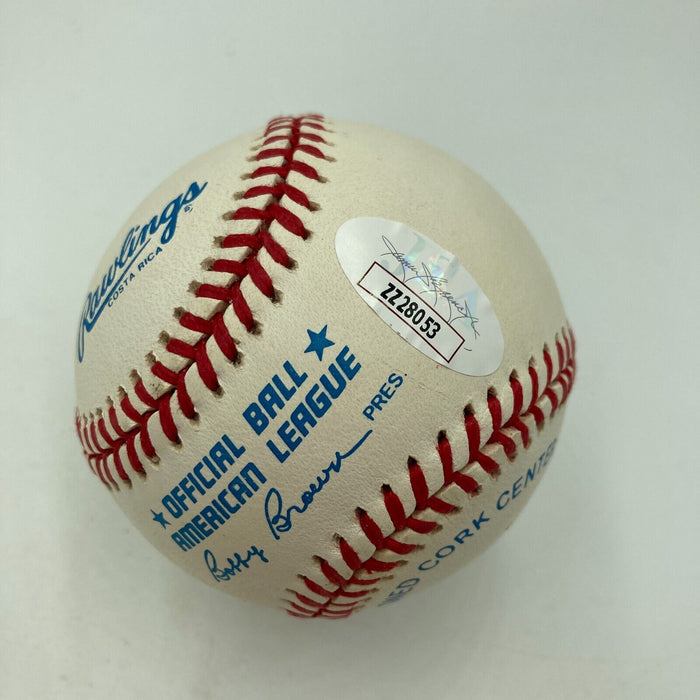 Mint Joe Dimaggio Signed Official American League Baseball JSA COA