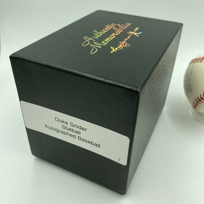Duke Snider Signed Heavily Inscribed Career STAT Baseball Reggie Jackson COA